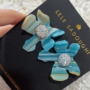 Lele Sadoughi - Crystal Lily Button Earrings